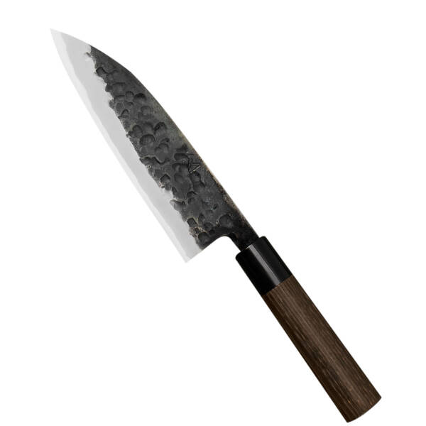 Motokyuuichi Shirogami#2 Hammered Nóż Santoku 16,5 cm