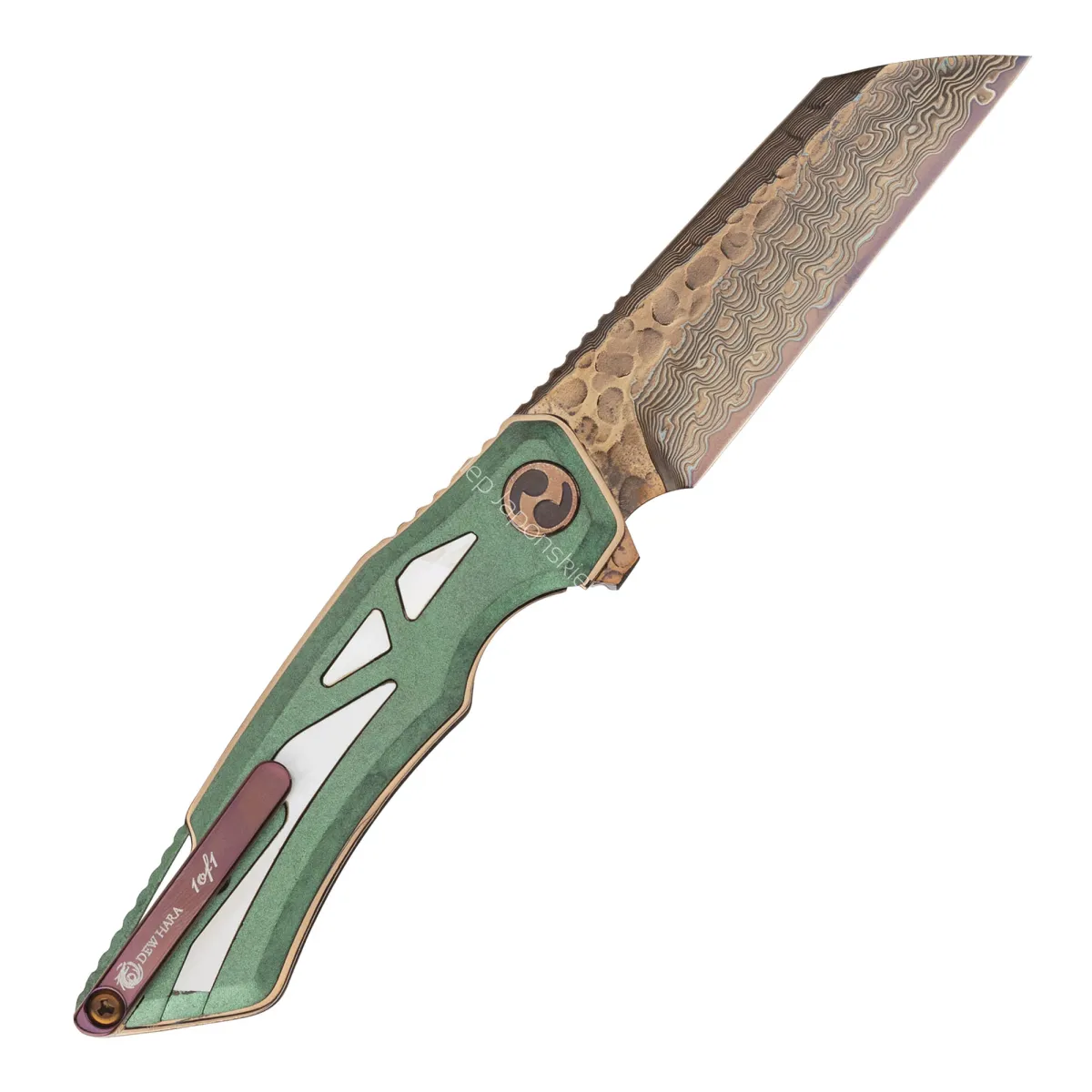 Dew Hara Ray#8 VG-10 Damascus Nóż składany 8,5 cm