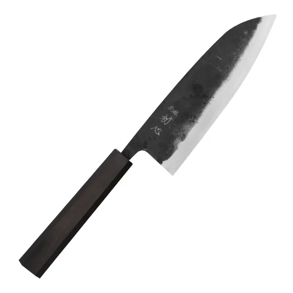 Hatsukokoro Kurogane Aogami#2/Iron Kurouchi Nóż Santoku 16,5 cm