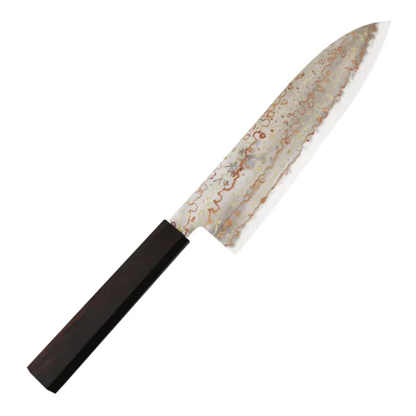 Hatsukokoro Hayabusa Rainbow Aogami#2 Nóż Santoku 18 cm