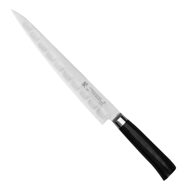 Tamahagane San Black VG-5 Nóż Sujihiki żłobiony 24 cm