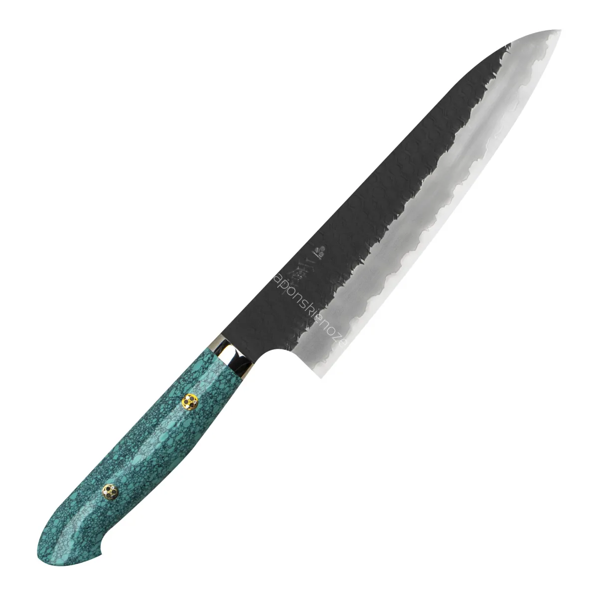 Nigara Hamono SG2 Kurouchi Green Turquoise Nóż Szefa kuchnia 21 cm