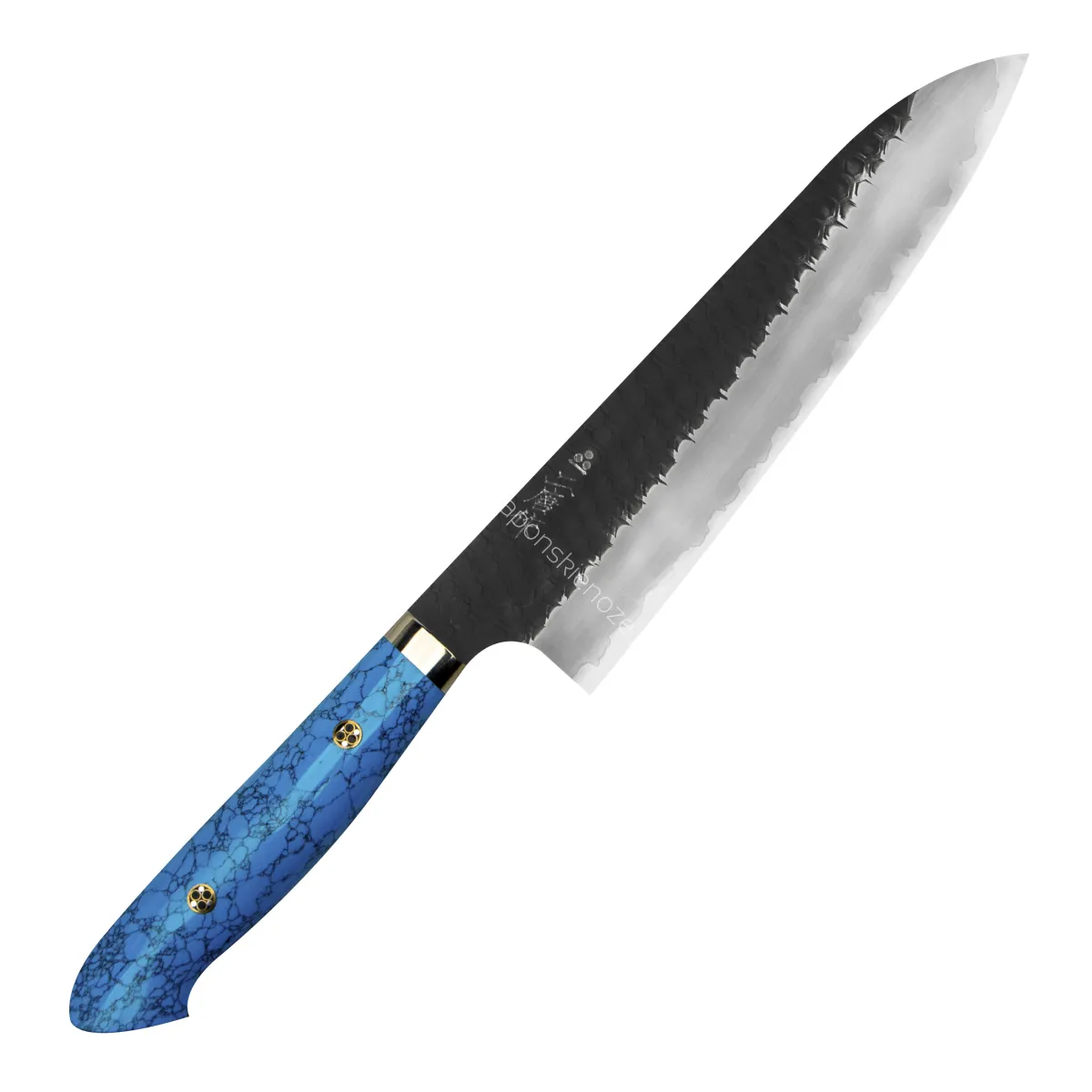 Nigara Hamono SG2 Kurouchi Blue Turquoise Nóż Szefa kuchni 21 cm