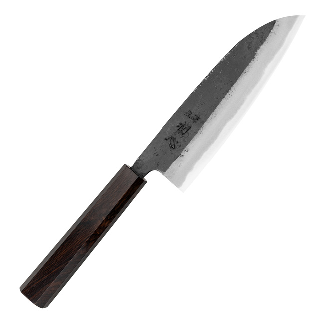 Hatsukokoro Shioku Kurouchi Aogami#2/Iron Nóż Santoku 16,5 cm