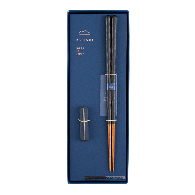 Japońskie Pałeczki do sushi Kawai Gift Set - Kurabi Black