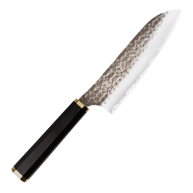 Yu Kurosaki Kokusen Brass Aogami Super/SS Nóż Santoku 17 cm