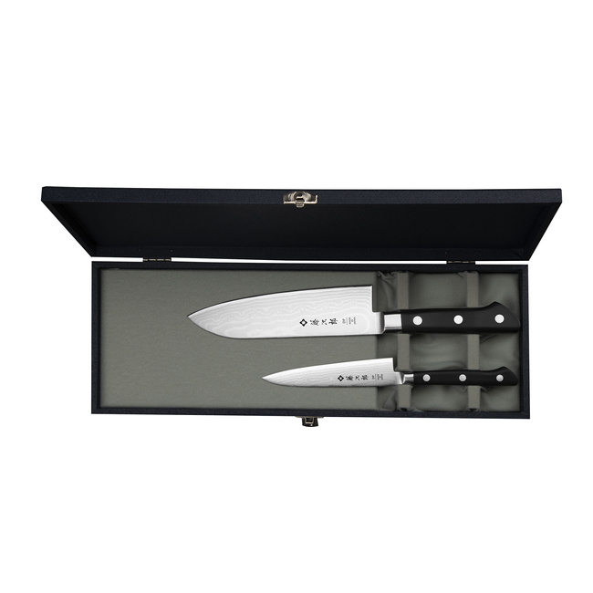 Tojiro DP37 Zestaw Nóż Santoku 17 cm + uniwersalny 12 cm