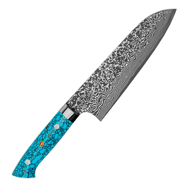 Takeshi Saji BTQ R-2 Damascus Nóż Santoku 18 cm
