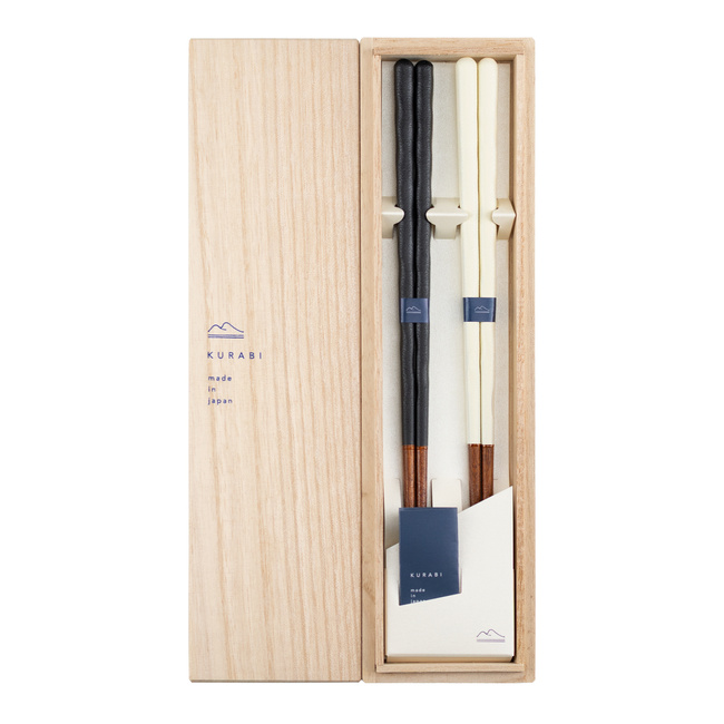 Japońskie Pałeczki do sushi Kawai Gift Set - Kurabi Brown