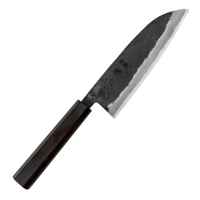 Hatsukokoro Sumi Aogami#2/Iron Kurouchi Nóż Santoku 16,5 cm