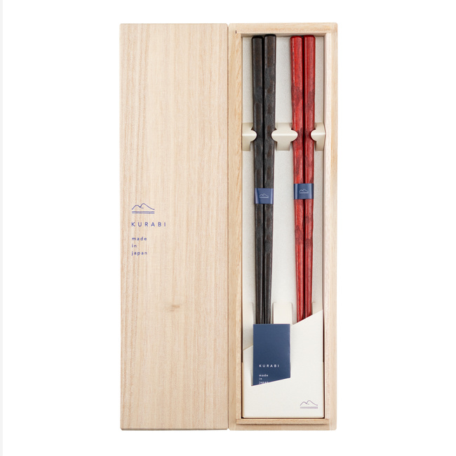 Japońskie Pałeczki do sushi Kawai Gift Set - Kurabi Brown